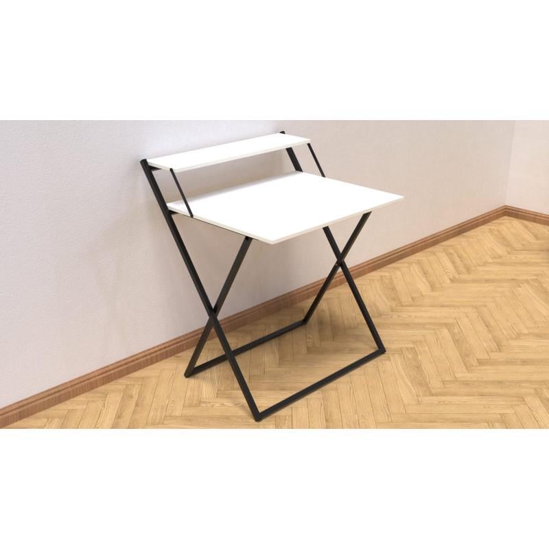 Стіл трансформер Ferrum-decor Kompakt 2 метал/ДСП 16 мм Чорний/Білий (FRD-104690) - фото 1