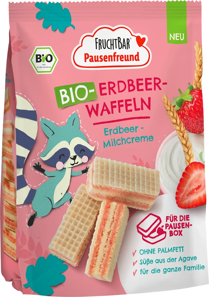 Вафлі з полуницею та молочним кремом для дітей з 3-х років FruchtBar 100 г