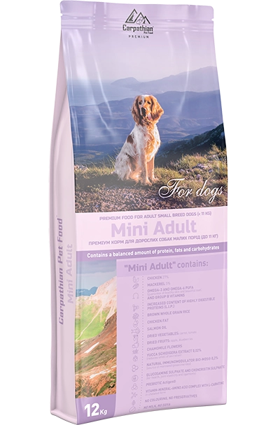 Корм Carpathian Pet Food Mini для дорослих собак малих порід вагою до 11 кг 3 кг (12069075)