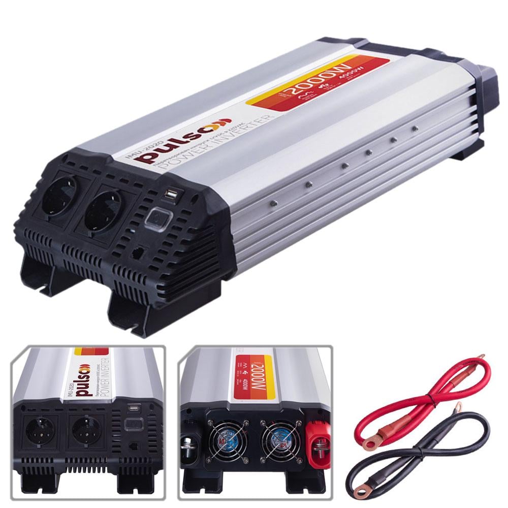 Автомобільний інвертор PULSO IMU-2020 12V-220V/2000W/USB-5VDC2.0A модифікований синус/клеми (IMU-2020) - фото 2 Автомобільний інвертор PULSO IMU-2020 12V-220V/2000W/USB-5VDC2.0A модифікований синус/клеми (IMU-2020) - фото 2
