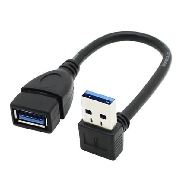 Кабель-перехідник SUNROZ кутовий USB 3.0-USB 3.0 штекер/роз'єм Down Вниз 23 см (A486850)