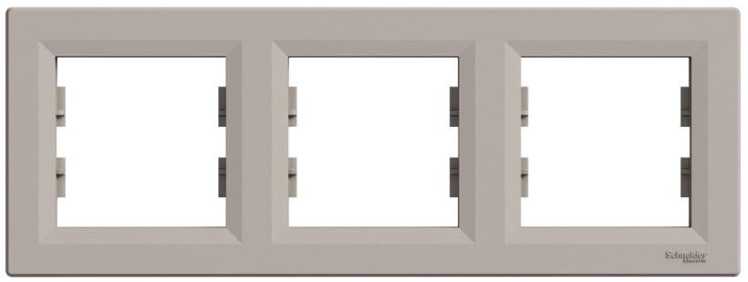 Рамка Schneider Electric трехместная Asfora горизонтальная ABS Бронзовый (EPH5800369)