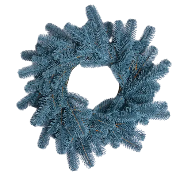 Вінок штучний хвойний Святковий Блакитний