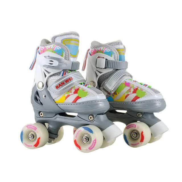 Ролики детские раздвижные на обувь Квады Baby Quad 0102 34 колеса PU р. 26-29 (32512435)