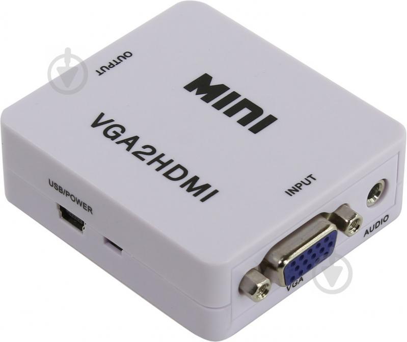 Адаптер MHZ  VGA to HDMI со звуком VGA2HDMI 5027 Белый (008508)