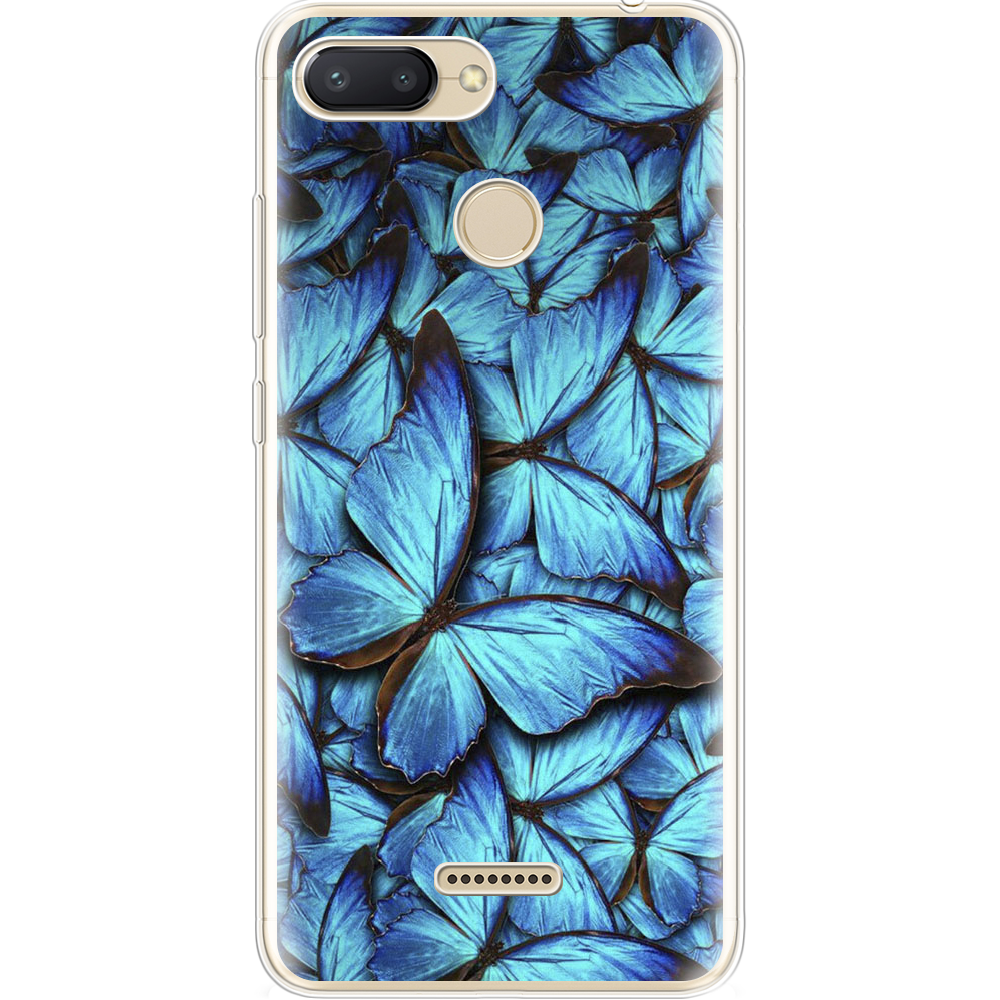 Чехол Boxface Xiaomi Redmi 6 лазурные бабочки Прозрачный силикон (34858-up1550-34858)