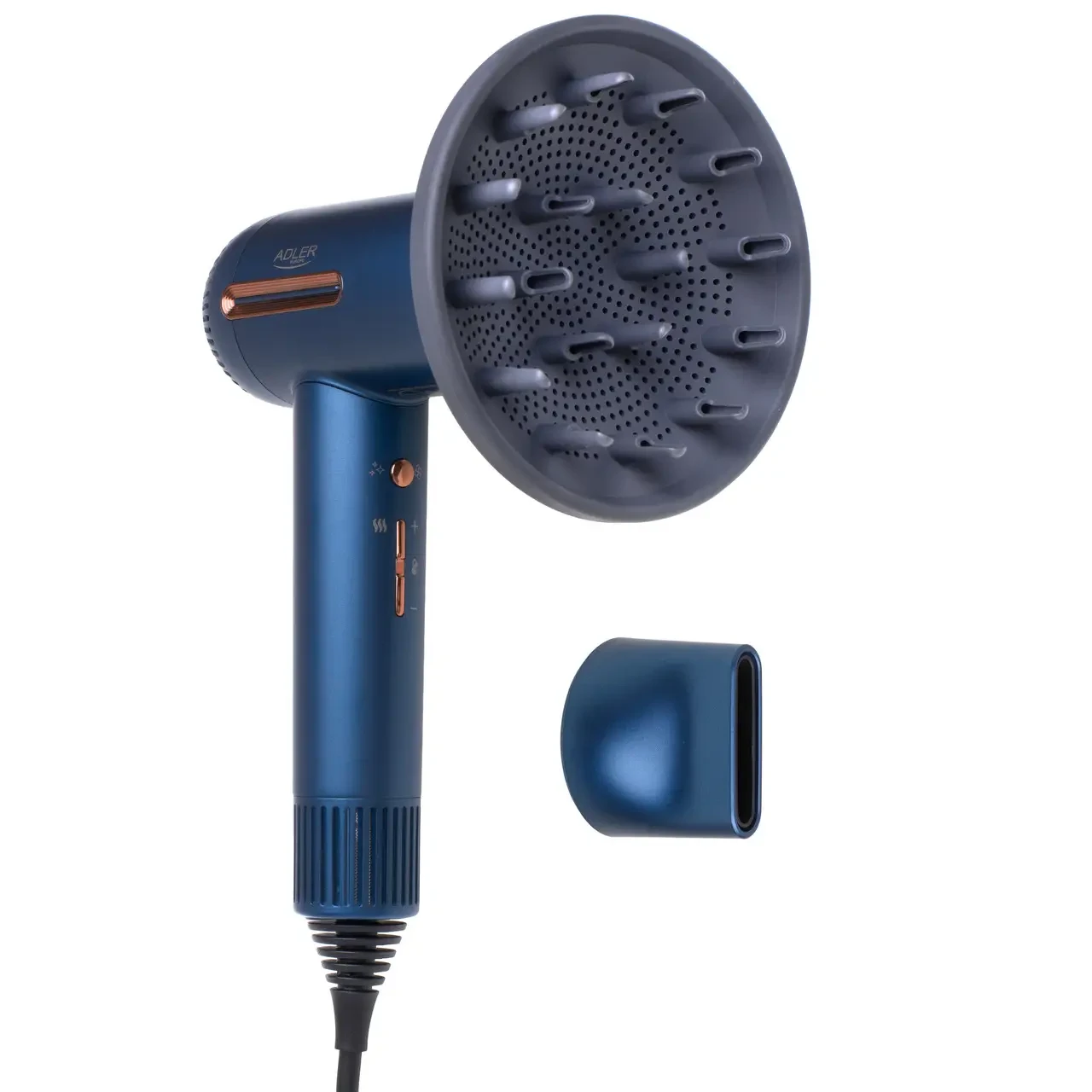 Фен для волосся Adler AD 2271 SUPERSPEED 1500 Вт з іонізацією LED-дисплеєм та магнітними насадками