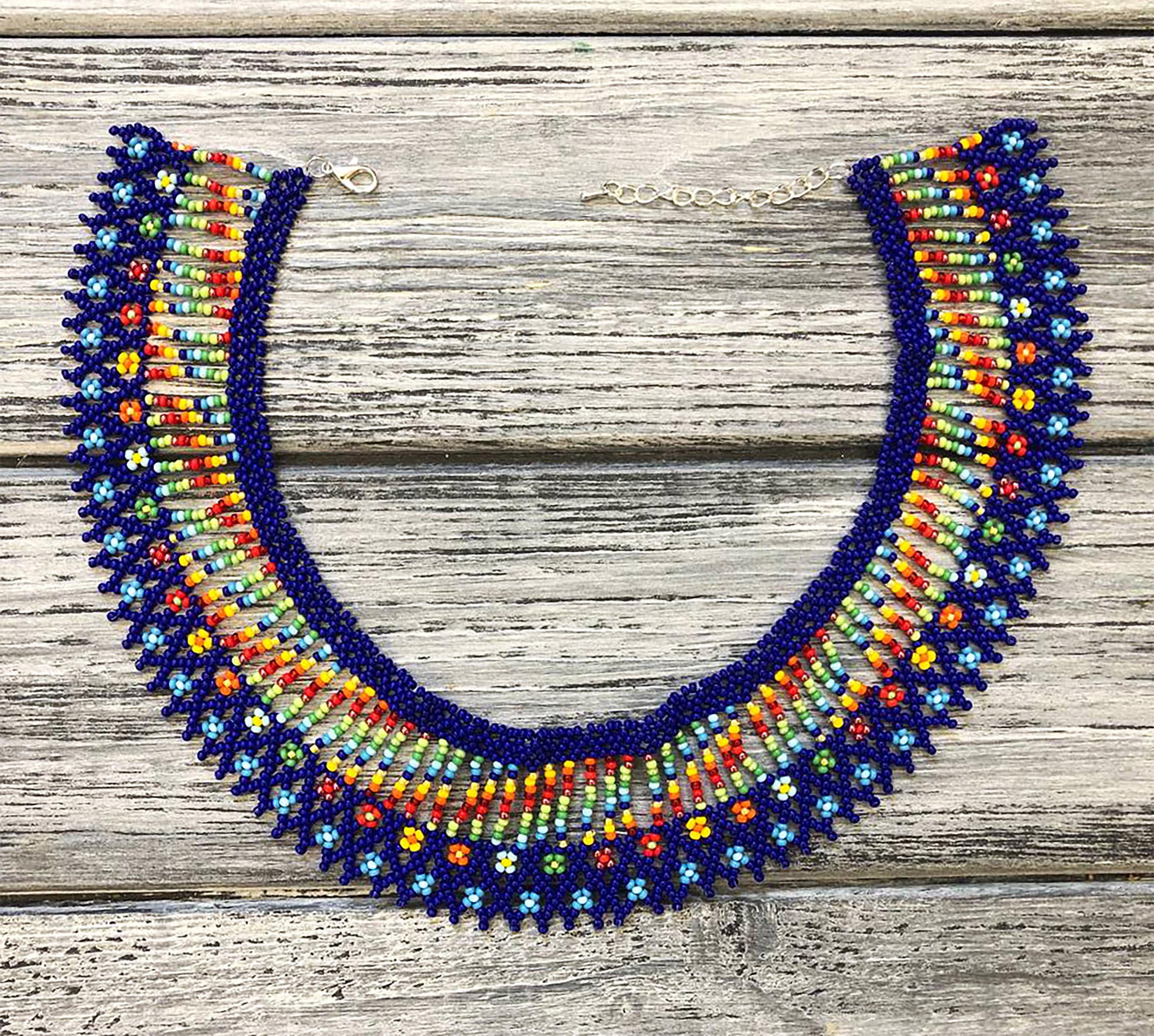 Колье-силянка из бисера HatynkaUA Rainbow Necklace ручной работы (SUN999_19) - фото 2