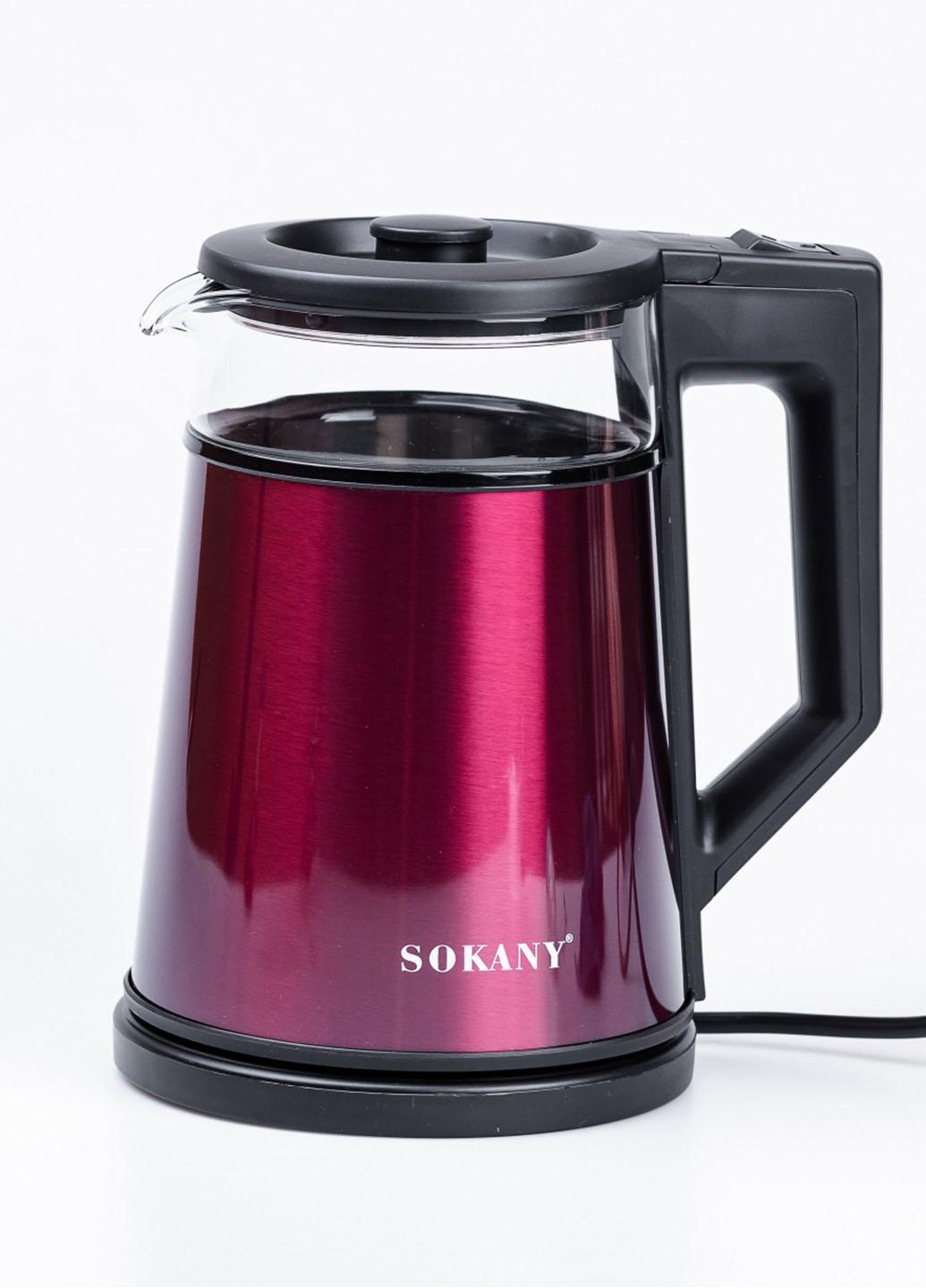Электрочайник Sokany SK-SH-1076 дисковый из нержавеющей стали 2000 Вт 1,7 л Красный (10762SL)