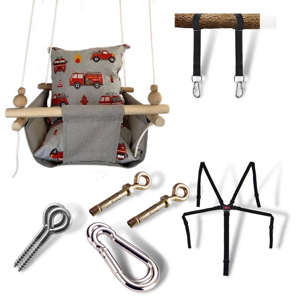 Детская качеля Infancy Пожарные машинки Серый (10072945)