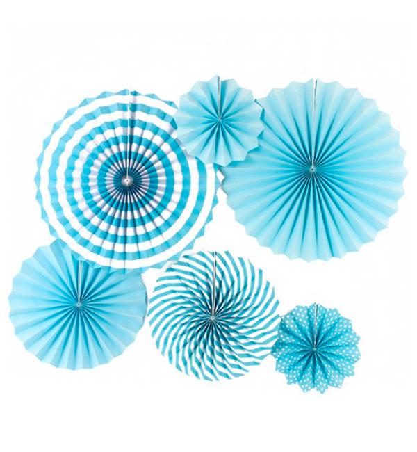 Подвесные веера Spiral blue набор 6 шт. Подвесные веера Spiral blue набор 6 шт.