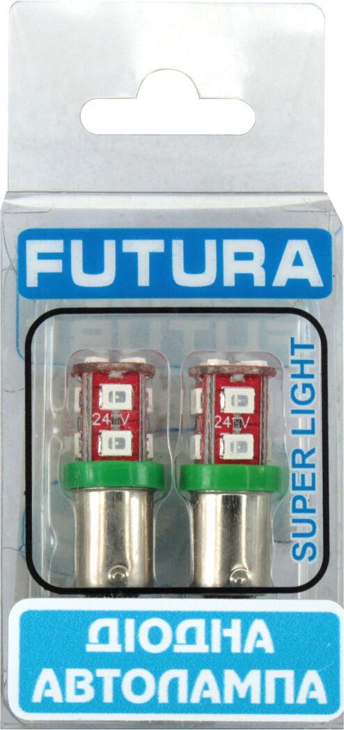 Лампочка FUTURA с цоколем LED T4W SMD 12 диодов 24 V-2,5 Вт BA9s 2 шт. Зеленый (70623)