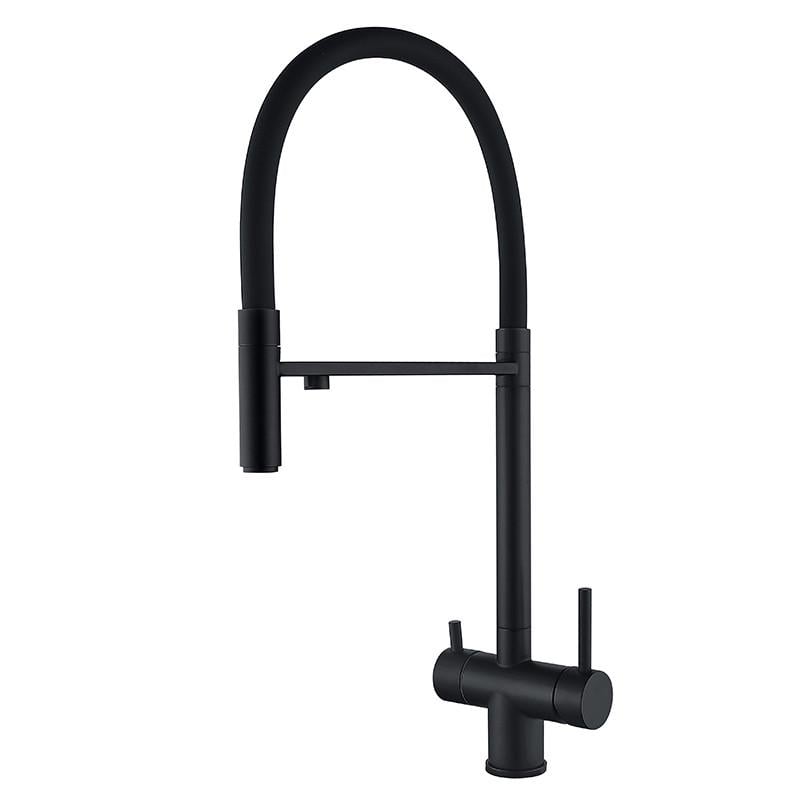 Смеситель для кухни Zerix KIT-021 Refl на две воды из нержавеющей стали Black (ZX4862)