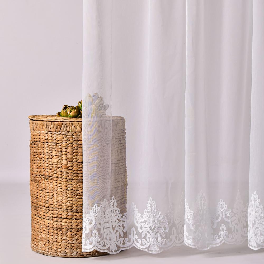 Тканина тюль бамбук з вишивкою Венеція V-02 ecru 58 гр/м2 315 см (26592) - фото 3