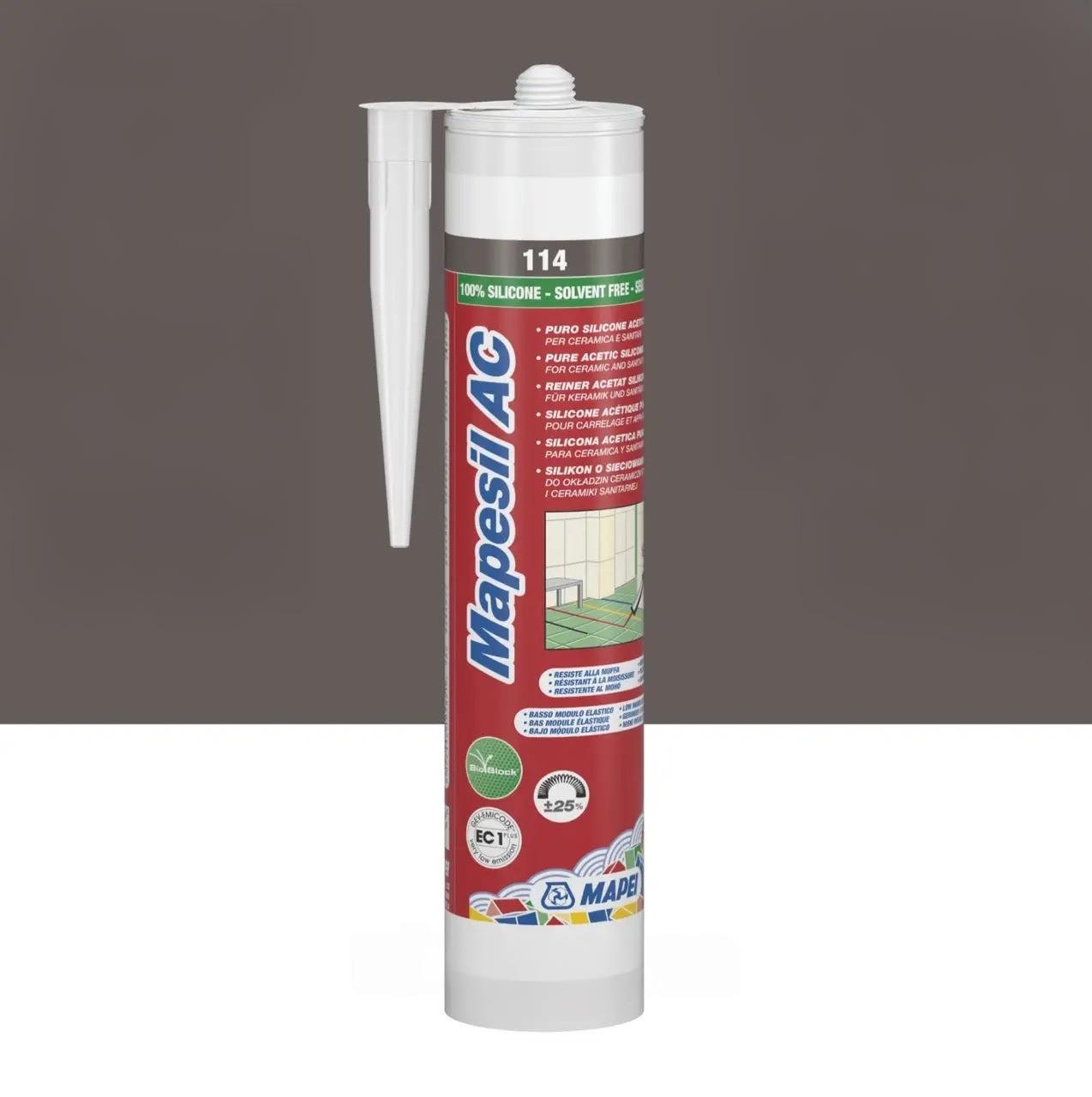 Герметик силиконовый Mapei MAPESIL AC 310 мл №114 антрацыт (000023348) Герметик силиконовый Mapei MAPESIL AC 310 мл №114 антрацыт (000023348)