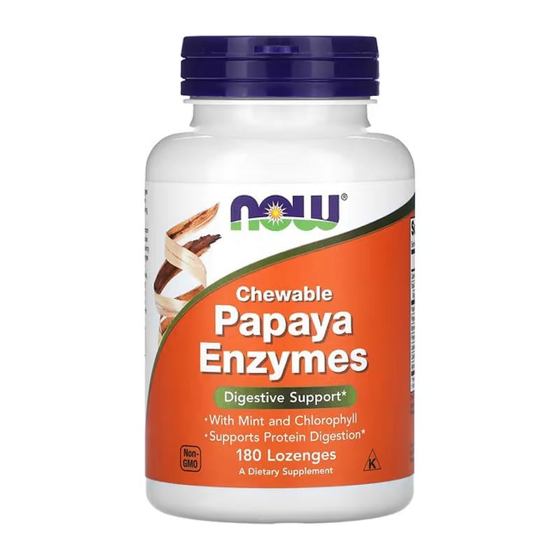 Энзимы NOW Papaya Enzyme Chewable 180 капс. (07720-01)