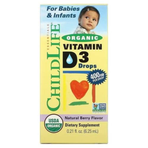 Вітамін D3 та D3+K2 для дітей ChildLife Vitamin D3 400 IU 6,5 мл (CDL-16200)