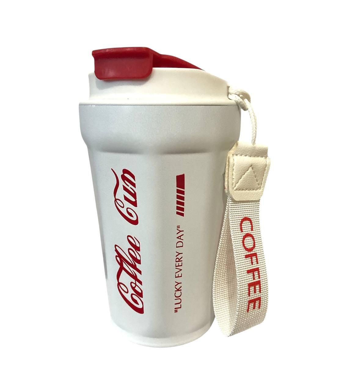Термочашка Coffee Cup з ремінцем 400 мл Білий (31310705)