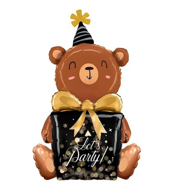 Воздушный шар Коричневый мишка с подарком 70х40 см (56524)