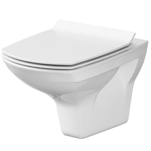 Унитаз подвесной Cersanit Carina Сет548 K701-033 безободковый с сиденьем с микролифтом (174637)