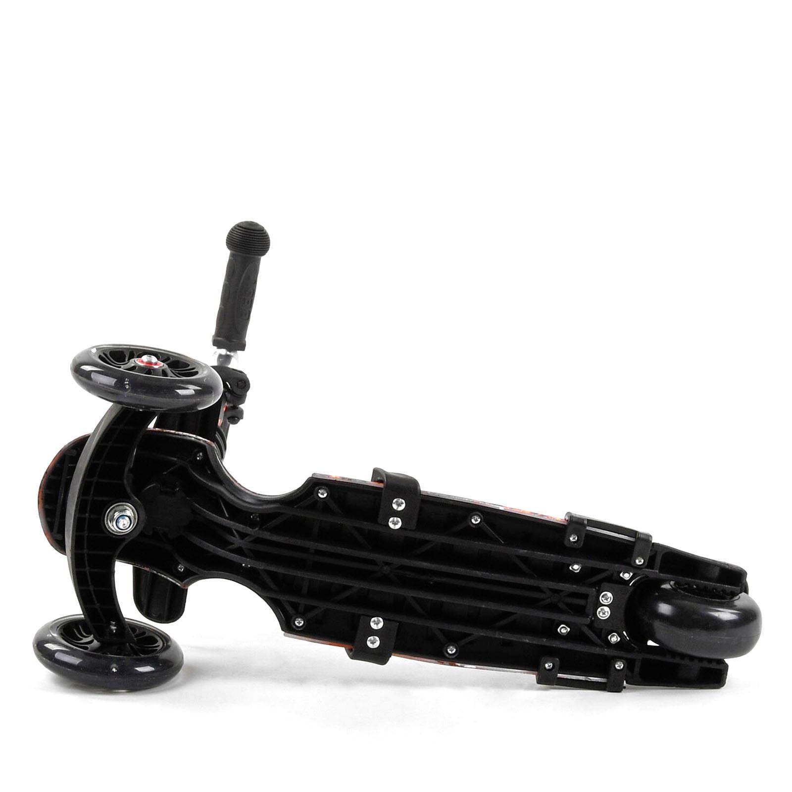 Самокат Scooter со световым эффектом 5в1 Черно-оранжевый (6900066350283) - фото 7