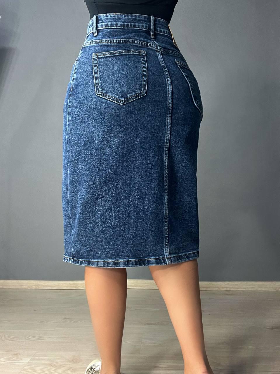 Спідниця жіноча джинсова Vanver 8238 на ґудзиках середньої довжини р. З8 104 см 125 см Синій - фото 9 Спідниця жіноча джинсова Vanver 8238 на ґудзиках середньої довжини р. З8 104 см 125 см Синій - фото 9