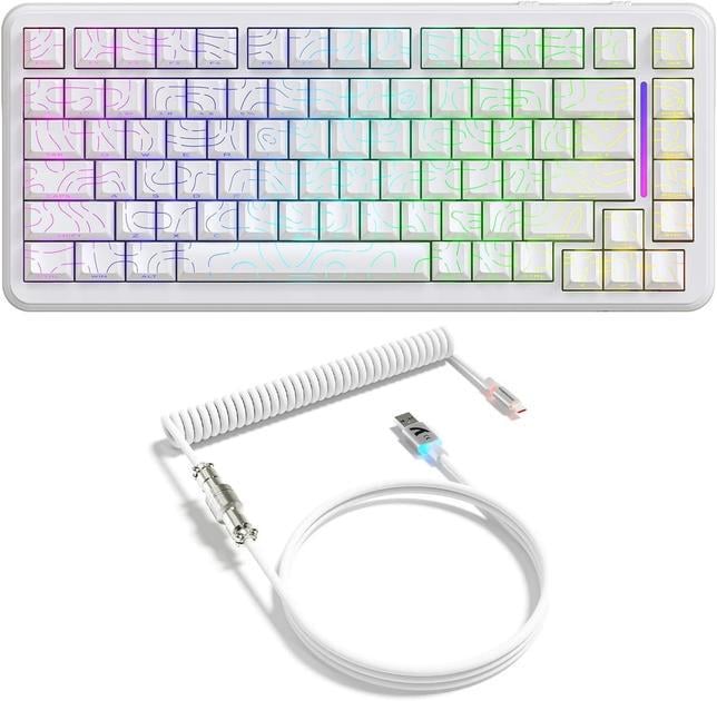 Клавіатура ігрова attack shark X82 PRO бездротова/магнітна/RGB-підсвічування White (28780466) - фото 2 Клавіатура ігрова attack shark X82 PRO бездротова/магнітна/RGB-підсвічування White (28780466) - фото 2