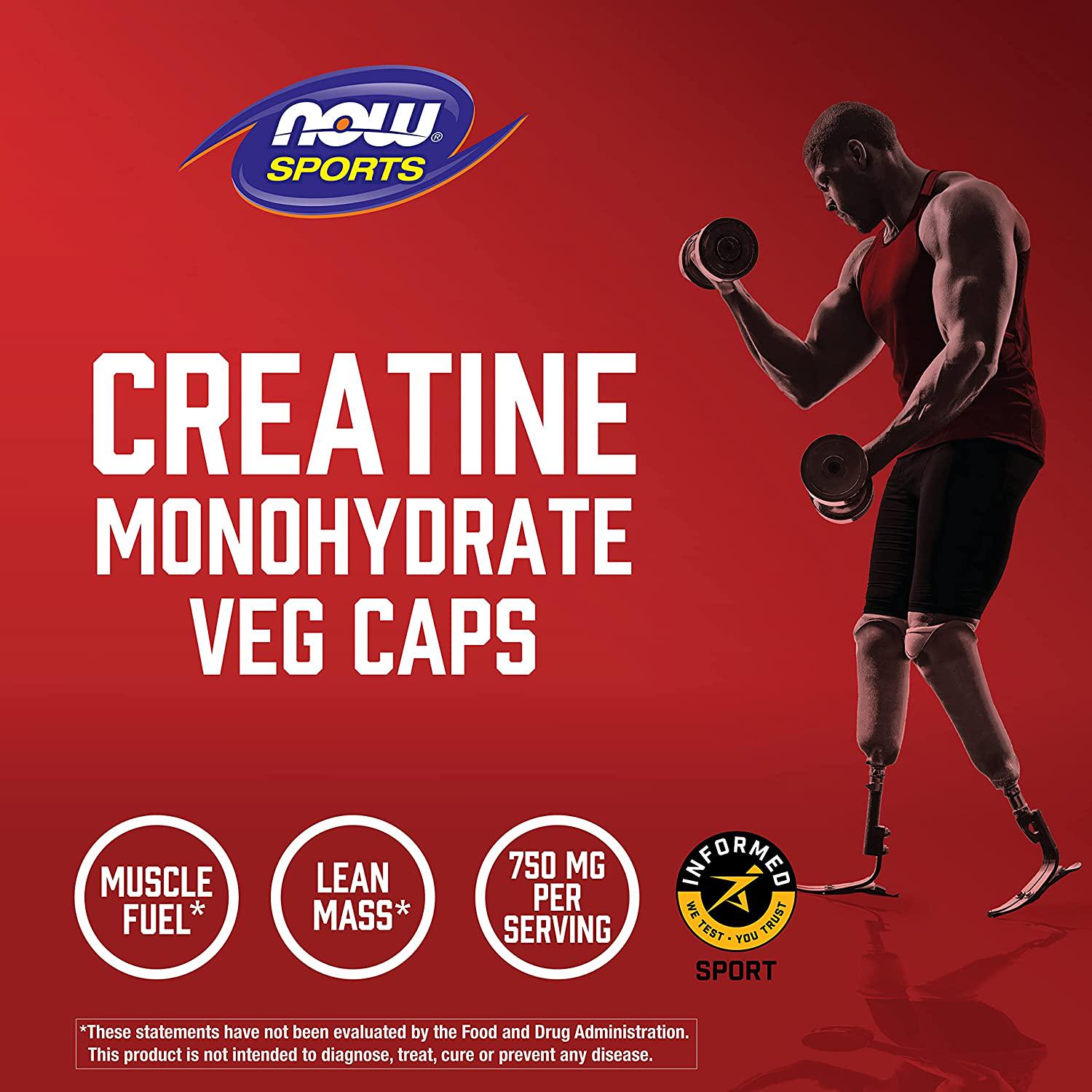 Креатин NOW Foods Creatine Monohydrate 750 mg 120 capsules - фото 4