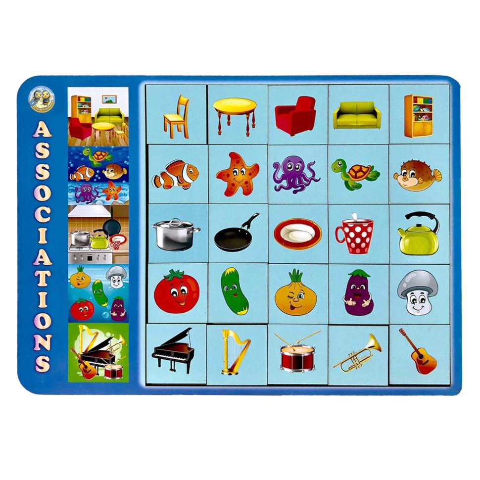 Пазлы деревянные Ubumblebees Ассоциации 1 25 плашек 31х24 см (IP-177-P-138)