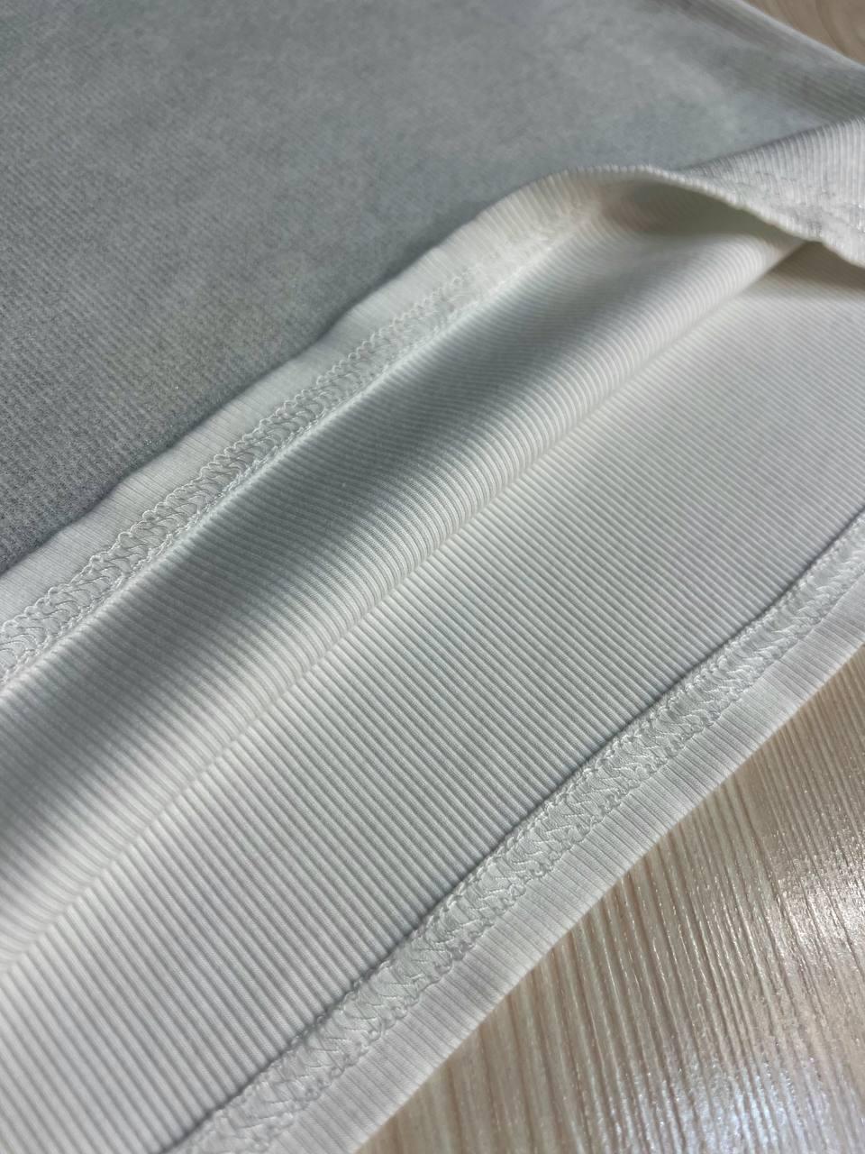 Майка женская A-N 332 базовая рубчик накат краска OS Белый (1970) - фото 4