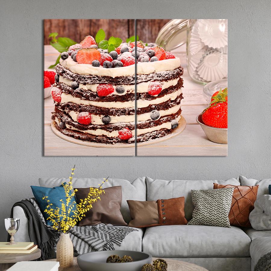 Настенний декор Вкусный шоколадный торт со свежими ягодами 165x122 см (A368-2)