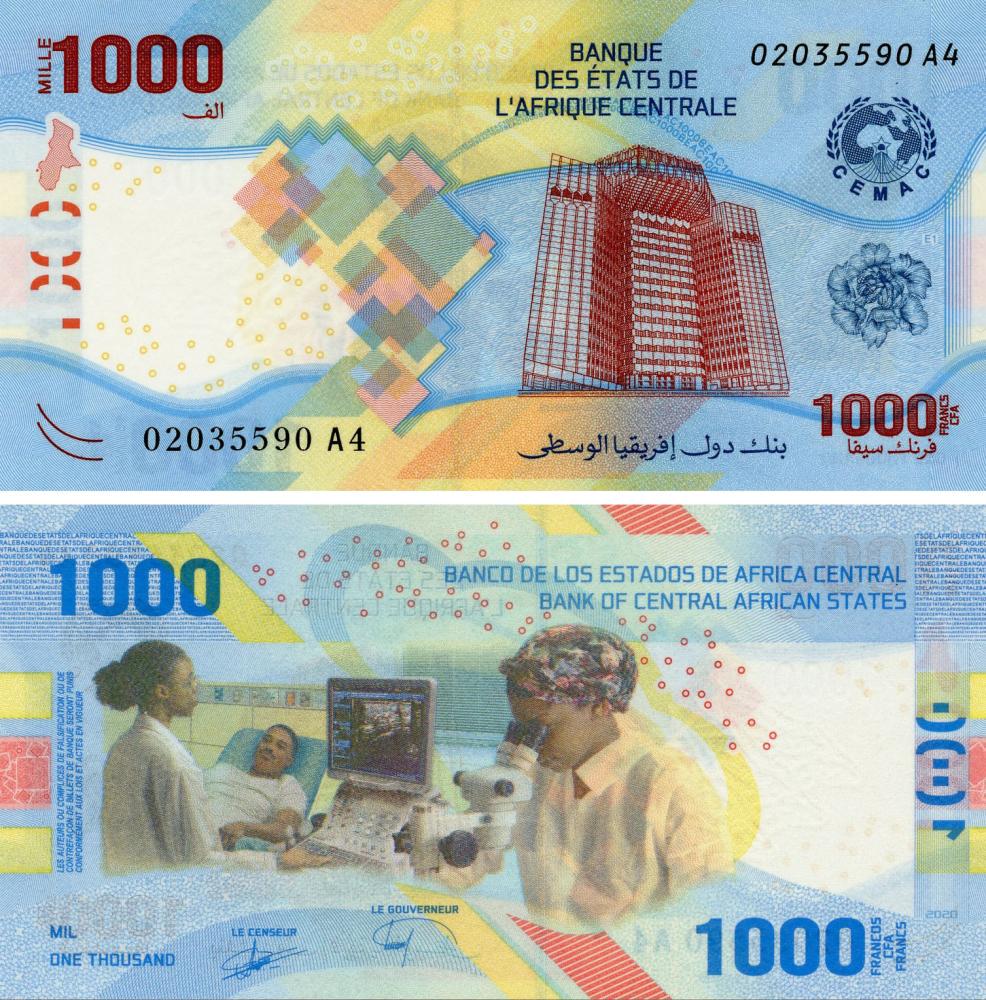 Банкнота колекційна Центральна Африка 1000 франків 2022 UNC (Pnew)