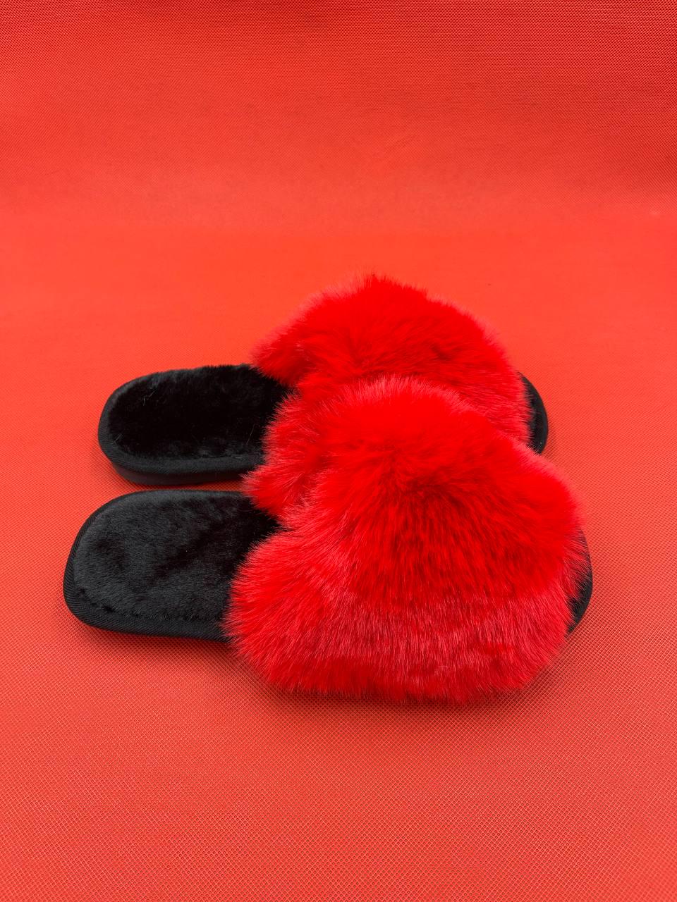 Домашние тапочки женские TvoePolo р. 38 Красный (2W-05-12-мех-38)