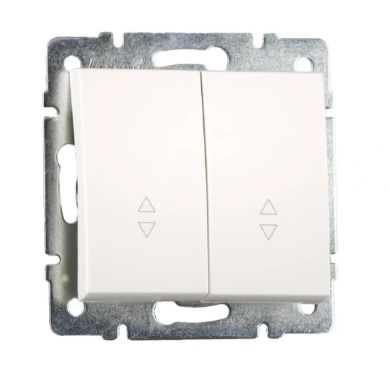 Выключатель двухклавишный Lezard Rain проходной Белый (26500579)