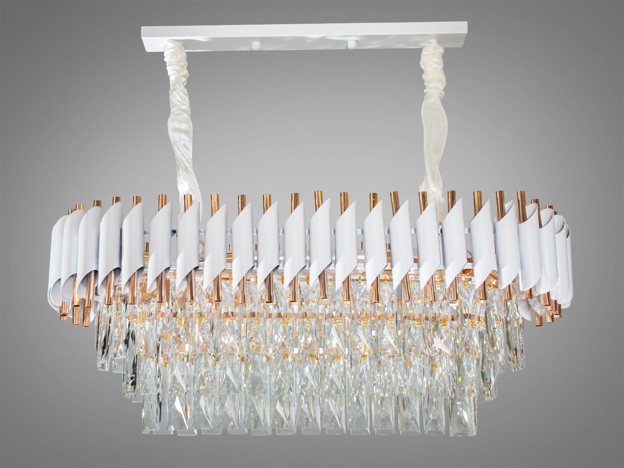 Люстра современного дизайна 1013-800x300WH-GG для гостиной Белый/Золотой (2674955815)