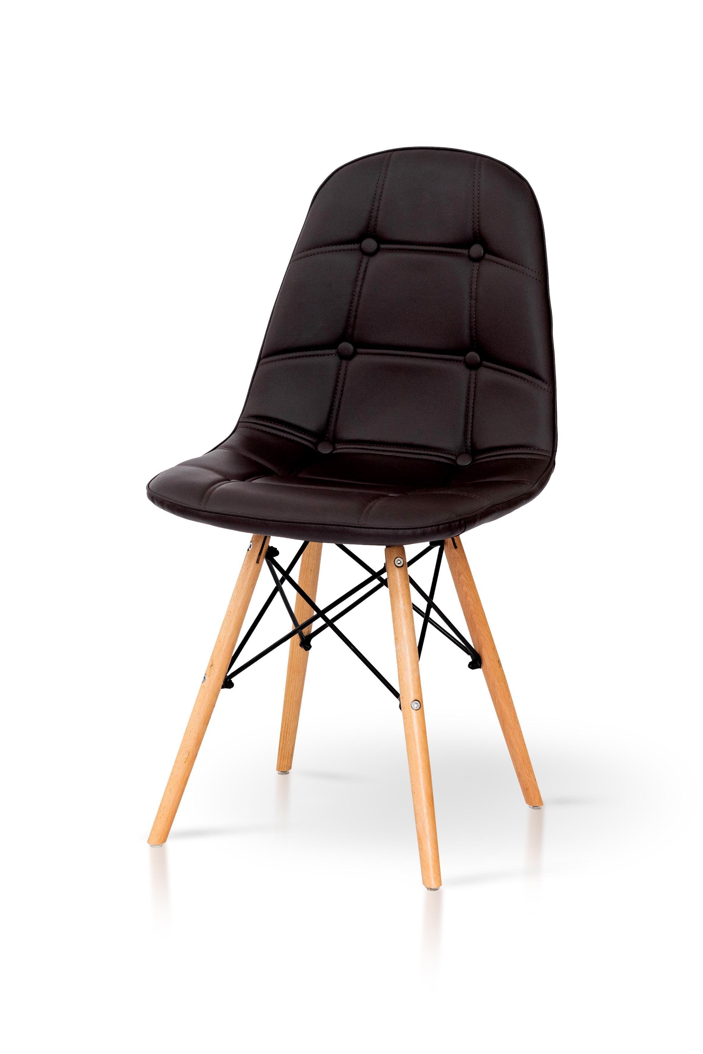 Стілець для кухні та вітальні Джастін Justin шкірзам 460х840х500 мм Темний шоколад (GAА0050652) - фото 1 Стілець для кухні та вітальні Джастін Justin шкірзам 460х840х500 мм Темний шоколад (GAА0050652) - фото 1