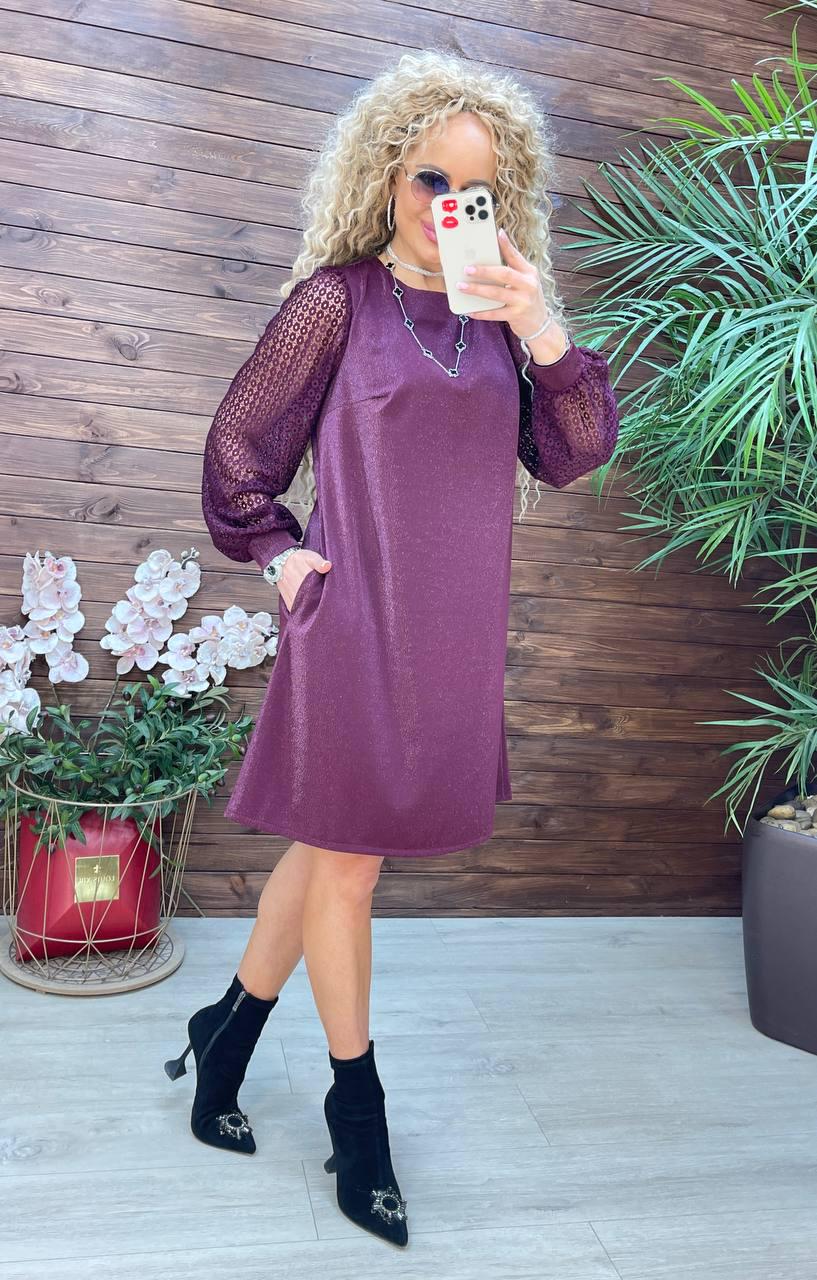 Сукня Ліла р. 52 Фіолетовий (1112-ди) - фото 4 Сукня Ліла р. 52 Фіолетовий (1112-ди) - фото 4