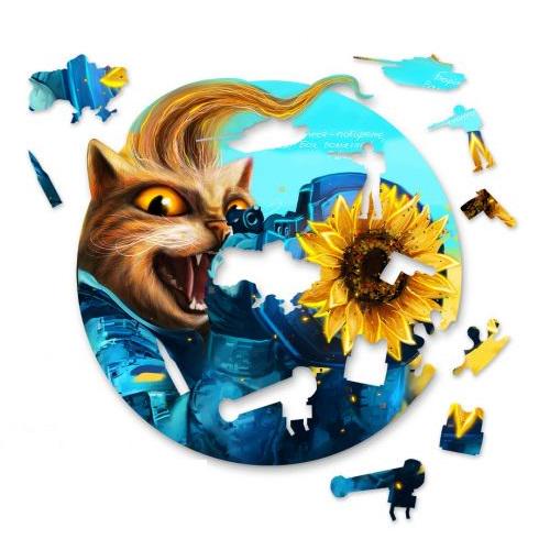 Пазлы деревянные Котик современный казак Марианна Пащук (187290)