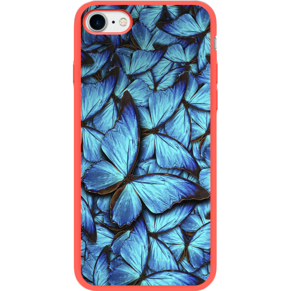 Чохол BoxFace Apple iPhone 7/8 SE 2020 Лазурні Метелики Червоний силікон  (26205-up1550-35445)