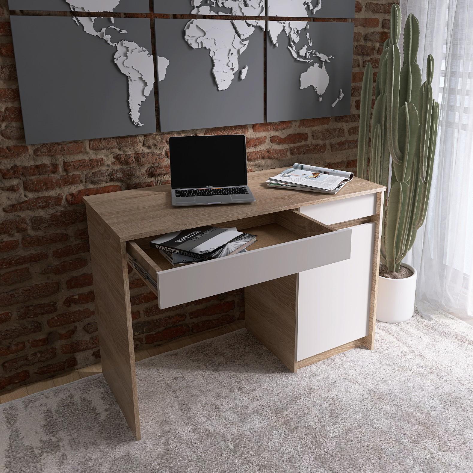 Компьютерный стол Everest Сити 1100 тумба правая 1101х501х766 мм Сонома/Белый (11425) - фото 2