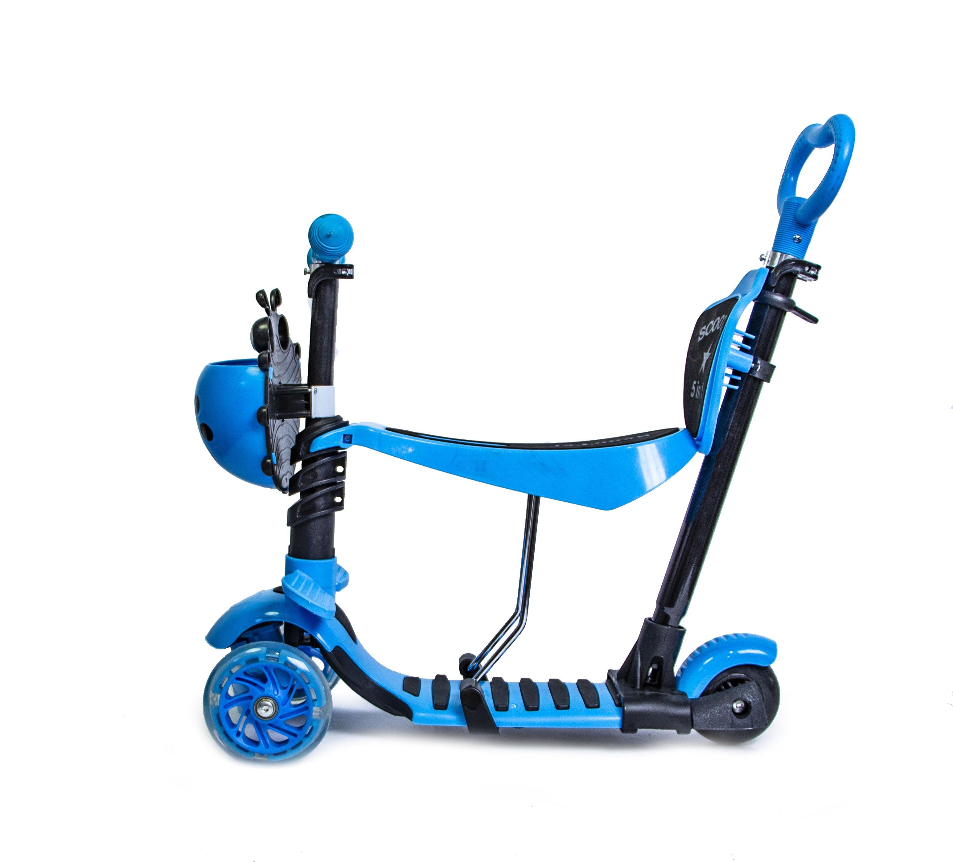 Самокат Scooter Божья коровка 5в1 многофункциональный Blue - фото 1