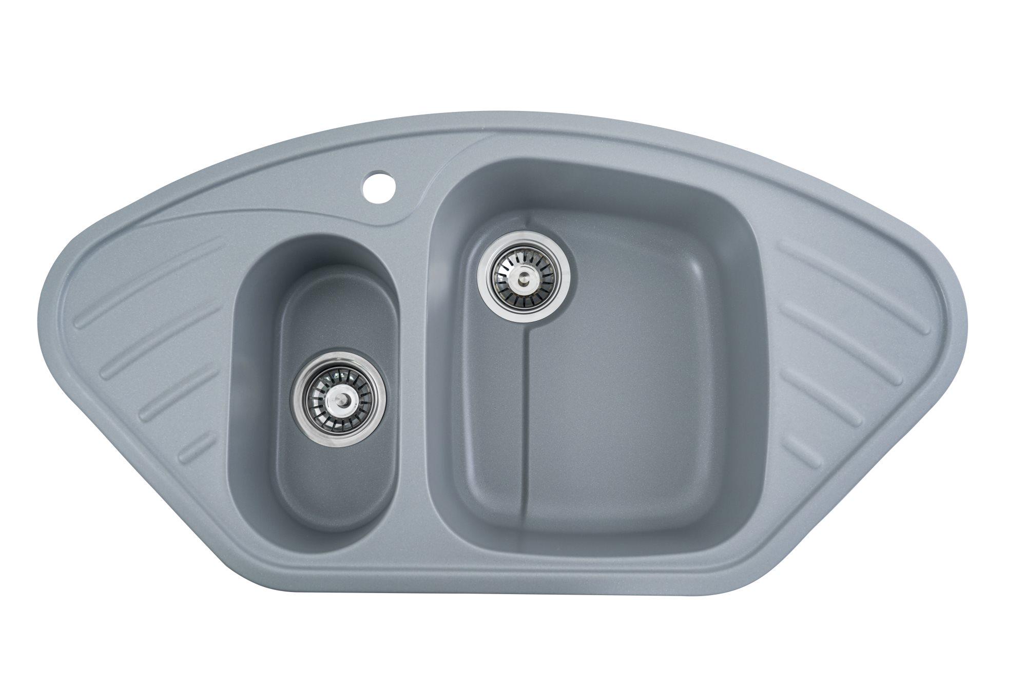 Мойка для кухни гранитная Platinum 9250UW LARGO глянцевая Серый металлик