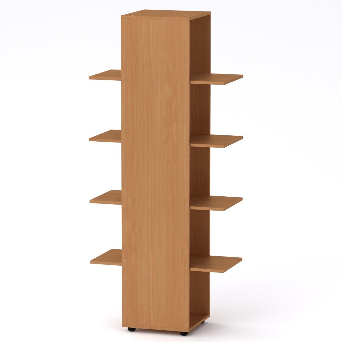 Шкаф книжный Компанит МГ-8 Тумба-3 с внешними открытыми полками 80х40х181 см Бук