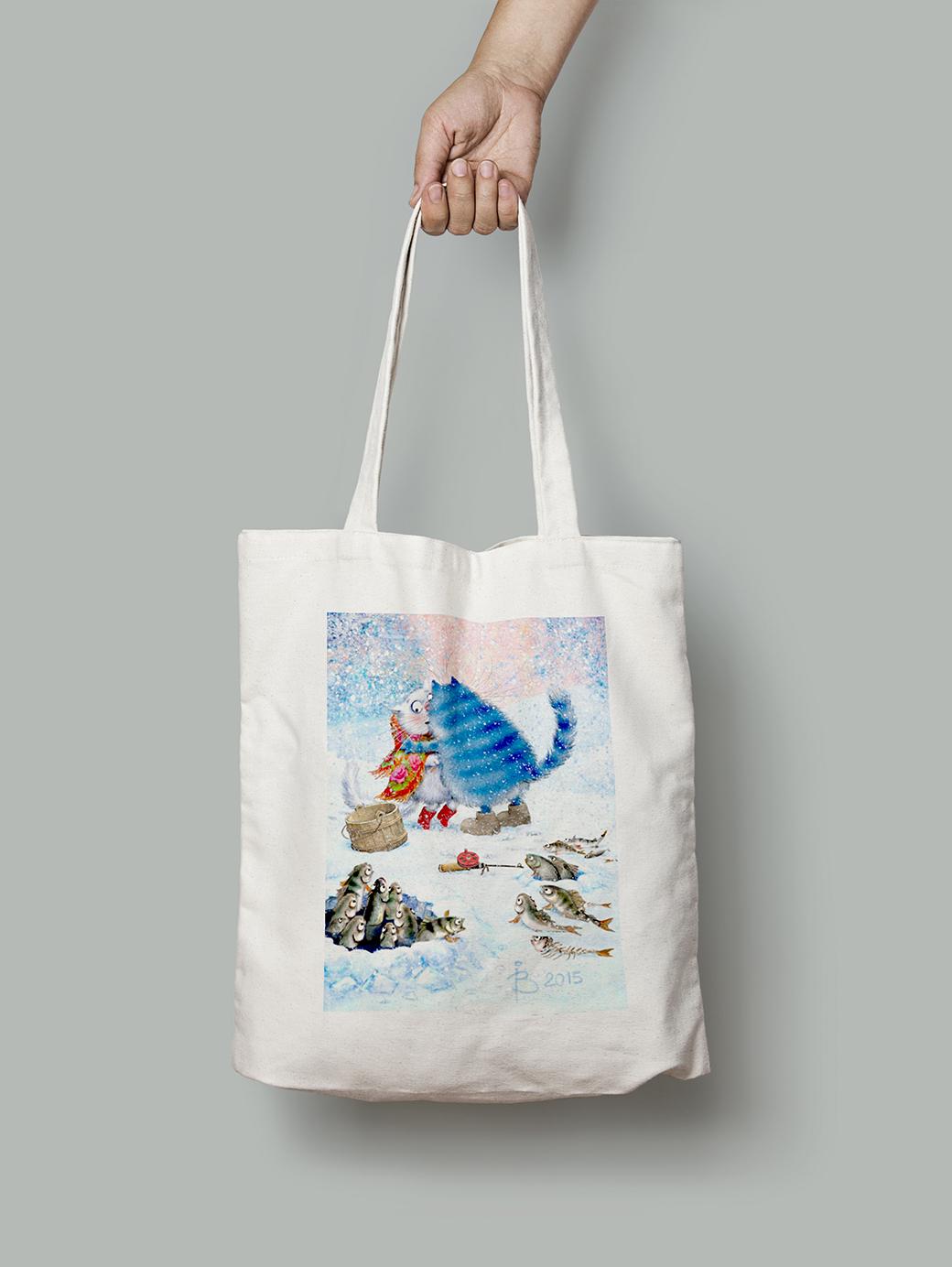 Эко-сумка Любовь на рыбалке шопер (rinaz_20152249002_Bag)