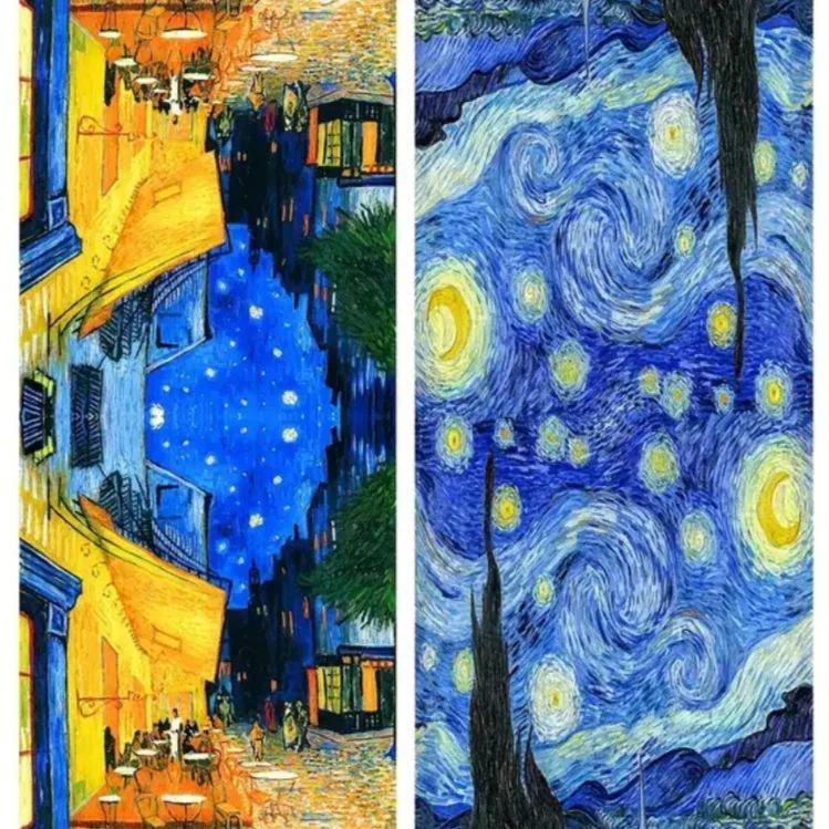 Палантин жіночий двосторонній з художнім принтом Зоряна ніч (000005) - фото 2 Палантин жіночий двосторонній з художнім принтом Зоряна ніч (000005) - фото 2