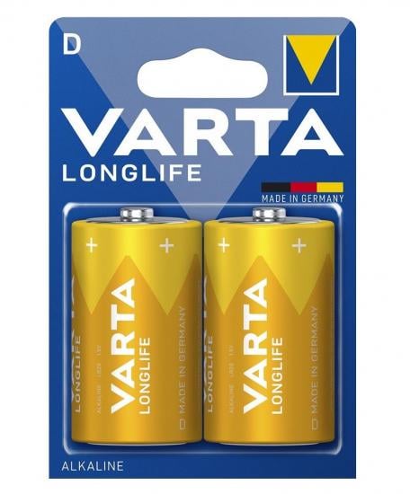 Батарейки щелочные Varta Longlife D/LR20 2 шт. (ERC-04120101412)