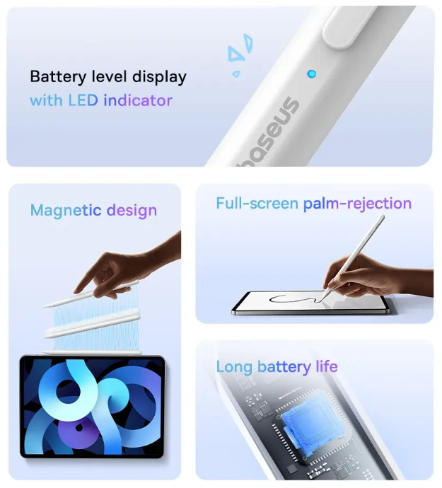Стилус BASEUS Smooth Writing 2 Series Magnetic Design Lite для iPad 2018-2024 р (0283) - фото 3 Стилус BASEUS Smooth Writing 2 Series Magnetic Design Lite для iPad 2018-2024 р (0283) - фото 3