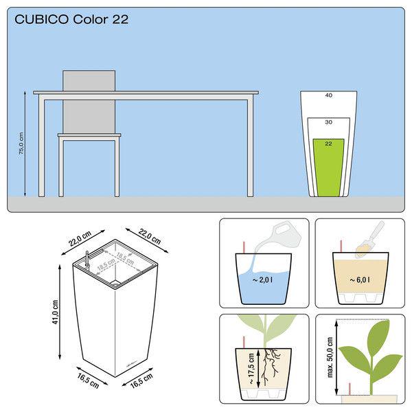 Вазон умный Lechuza Cubico Color 22 6 л Белый (13160) - фото 4