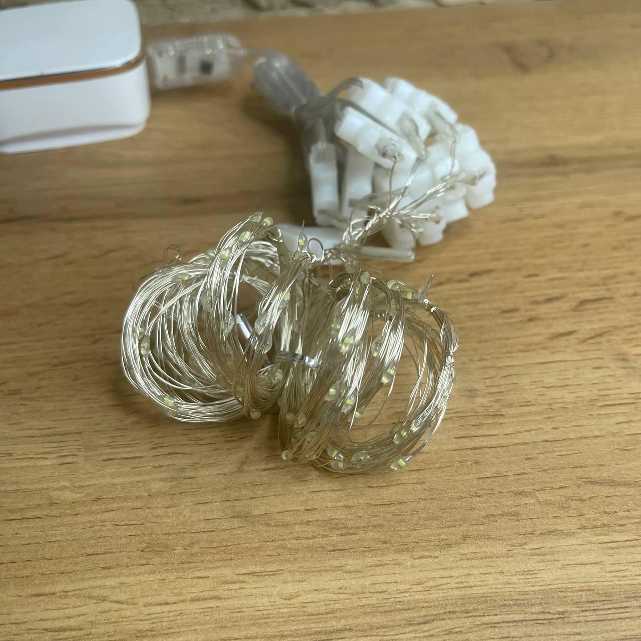 Гірлянда штора 200 LED 2,5х2 м теплий білий 8 режимів/USB/пульт ДК (33931) - фото 9