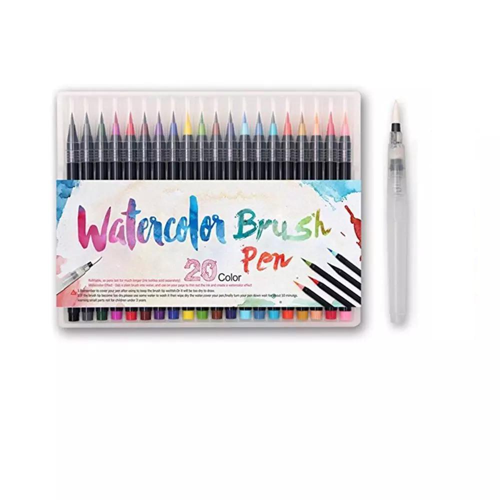 Набор акварельных фломастеров Watercolor brush pen ART SET 20 - фото 2